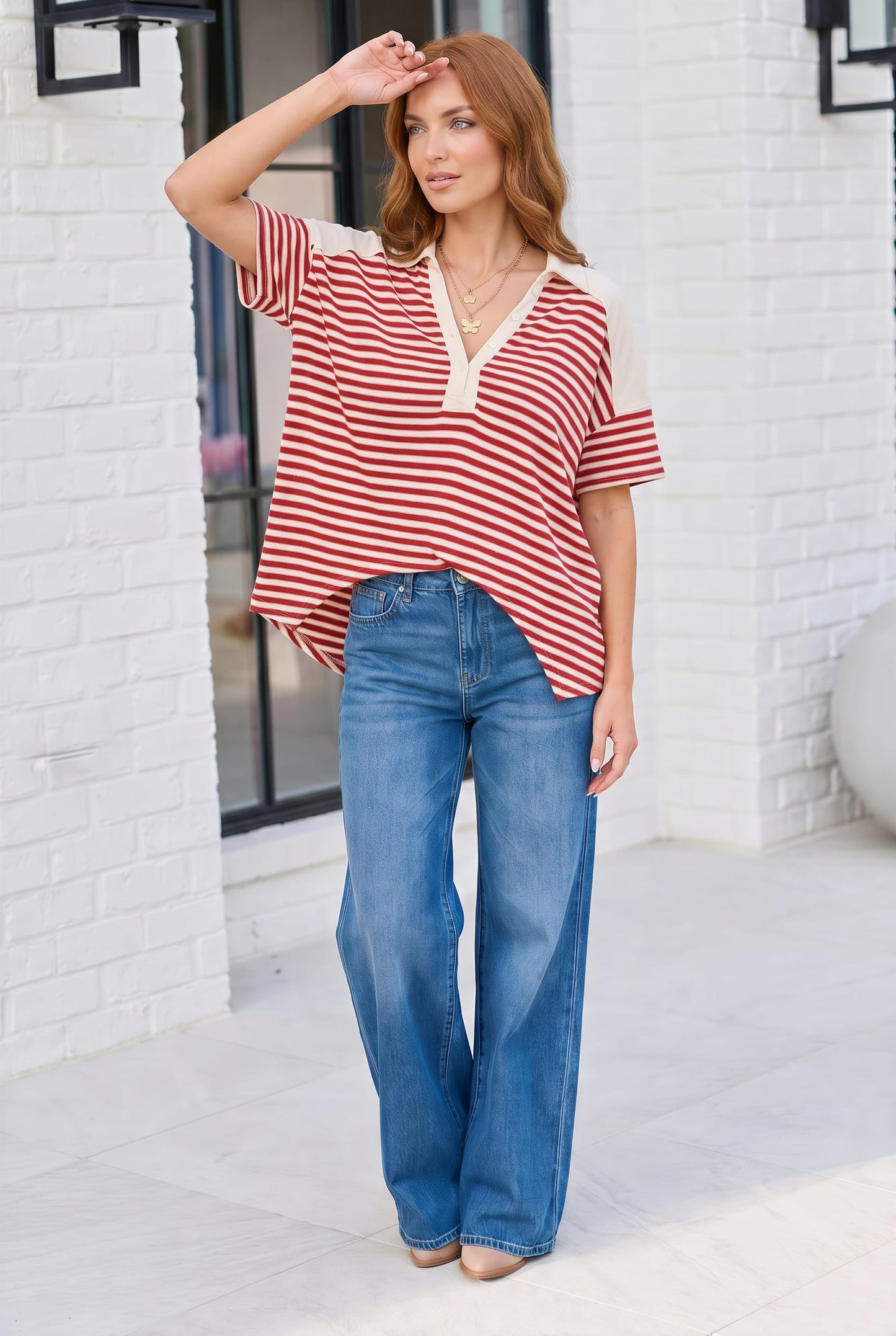 Shark Bite Color Block Top