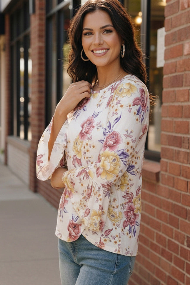 Blossom Lane Bell Sleeve Top