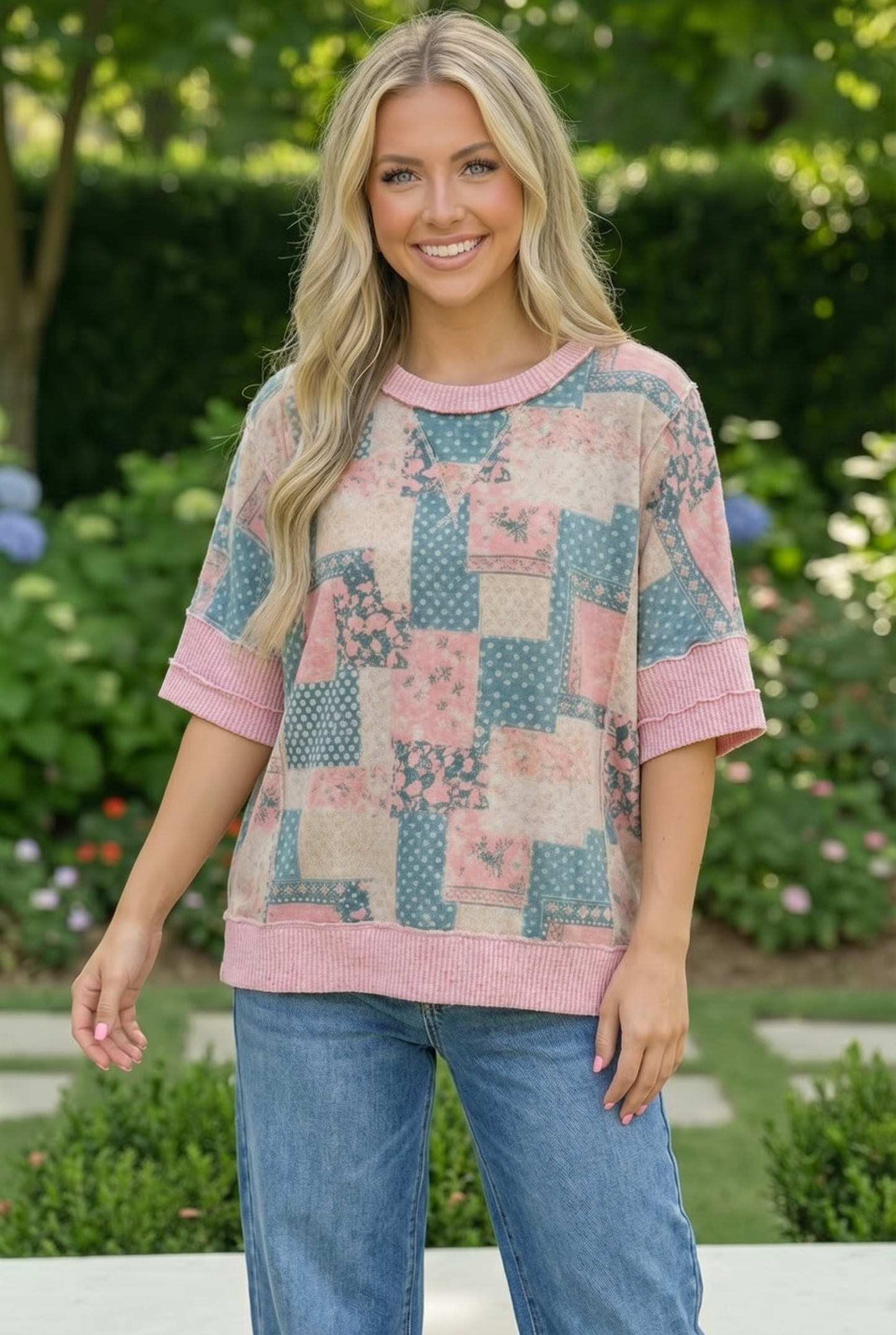 Patchwork Dreams Short Sleeve Top